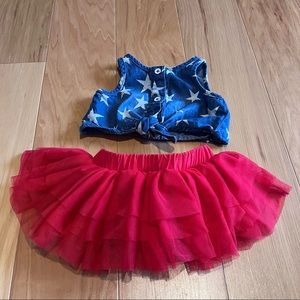 Adorable outfit! Would be perfect for the Fourth of July!